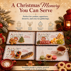 🎄🍪 Vintage Christmas Postcard Platter | Write Custom Holiday Messages, Serve Cookies & Festive Treats | Gift-Ready Packaging 🎅🎁