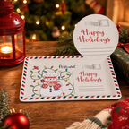 🎄🍪 Vintage Christmas Postcard Platter | Write Custom Holiday Messages, Serve Cookies & Festive Treats | Gift-Ready Packaging 🎅🎁