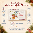 🎄🍪 Vintage Christmas Postcard Platter | Write Custom Holiday Messages, Serve Cookies & Festive Treats | Gift-Ready Packaging 🎅🎁