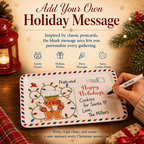 🎄🍪 Vintage Christmas Postcard Platter | Write Custom Holiday Messages, Serve Cookies & Festive Treats | Gift-Ready Packaging 🎅🎁