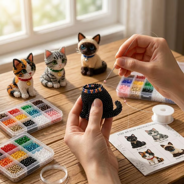 🐱 Create 4 Adorable Beaded Cats Yourself