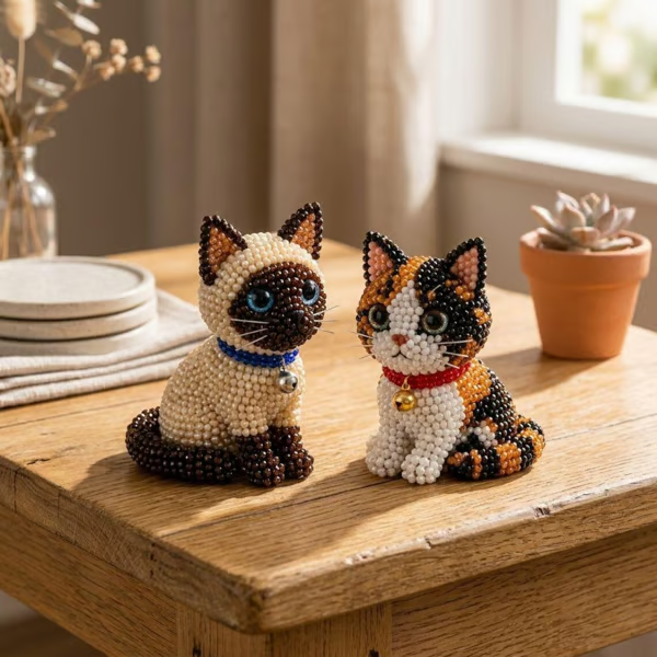 🐱 Create 4 Adorable Beaded Cats Yourself