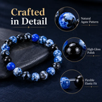Blue Fire Agate Bracelet – Handmade Crystal Jewelry for Clarity, Balance & Protection ✨
