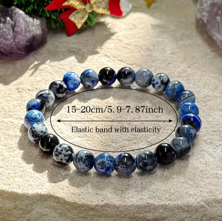 Blue Fire Agate Bracelet – Handmade Crystal Jewelry for Clarity, Balance & Protection ✨