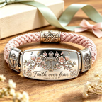 ✝️🌸Faith Over Fear Bracelet – Christian Cross Bracelet Inspired by Isaiah 41:10, Hope, Courage & Divine Strength