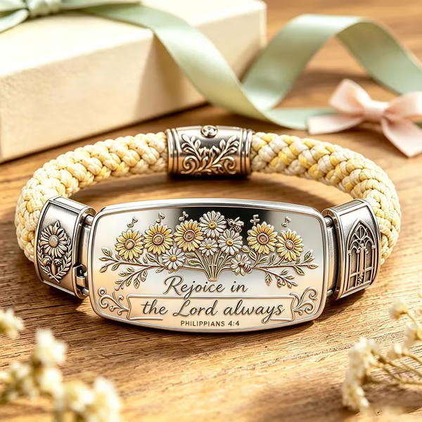 ✝️🌸Faith Over Fear Bracelet – Christian Cross Bracelet Inspired by Isaiah 41:10, Hope, Courage & Divine Strength