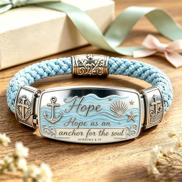 ✝️🌸Faith Over Fear Bracelet – Christian Cross Bracelet Inspired by Isaiah 41:10, Hope, Courage & Divine Strength