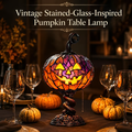 🔥Last Day 49% OFF🎃Vintage Stained-Glass-Inspired Pumpkin Table Lamp