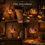 🔥Last Day 49% OFF🎃Vintage Stained-Glass-Inspired Pumpkin Table Lamp