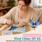 🔥LAST DAY 50% OFF - 🦋DIY Filigree Cloisonne Enamel Butterfly Wind Chime Craft Kit