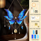 🔥LAST DAY 50% OFF - 🦋DIY Filigree Cloisonne Enamel Butterfly Wind Chime Craft Kit