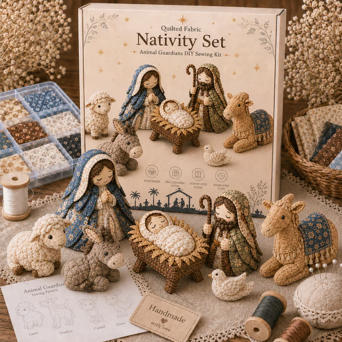 🔥 LAST DAY 50% OFF – ✨ DIY Patchwork Nativity Scene Sewing Kit 🎄 Create a Handmade Christmas Keepsake